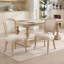 Ensemble de 2 chaises de salle à manger French Country, chaises rembourrées avec dossier en éventail, techniques de tréfilage et de sculpture, démontables, pour salon, cuisine, restaurant, beige