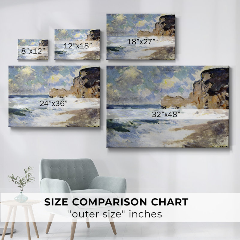 Effet des vagues à Etretat, 1883, toile tendue avec châssis, H 24 po x l 36 po