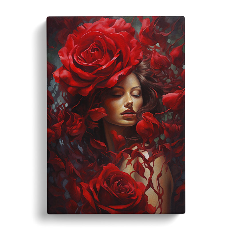 Rose Contemporary No.2 - Wrapped Canvas, 50cm H x 35cm W x 3cm D