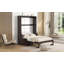 Grand lit escamotable mural avec coussin tapissier - Structure de lit espresso peu encombrante