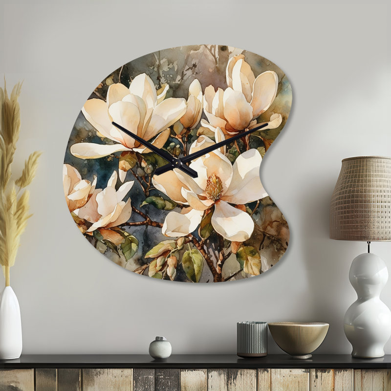 Horloge murale crème, Magnolia Symphony - Magnolias, Petit
