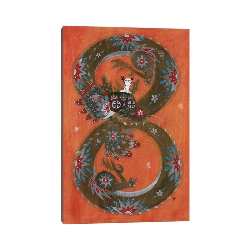 Folk Blessings - Dragon by Martin Hsu - Wrapped Canvas Print, 30.48cm H x 20.32cm W x 1.91cm D