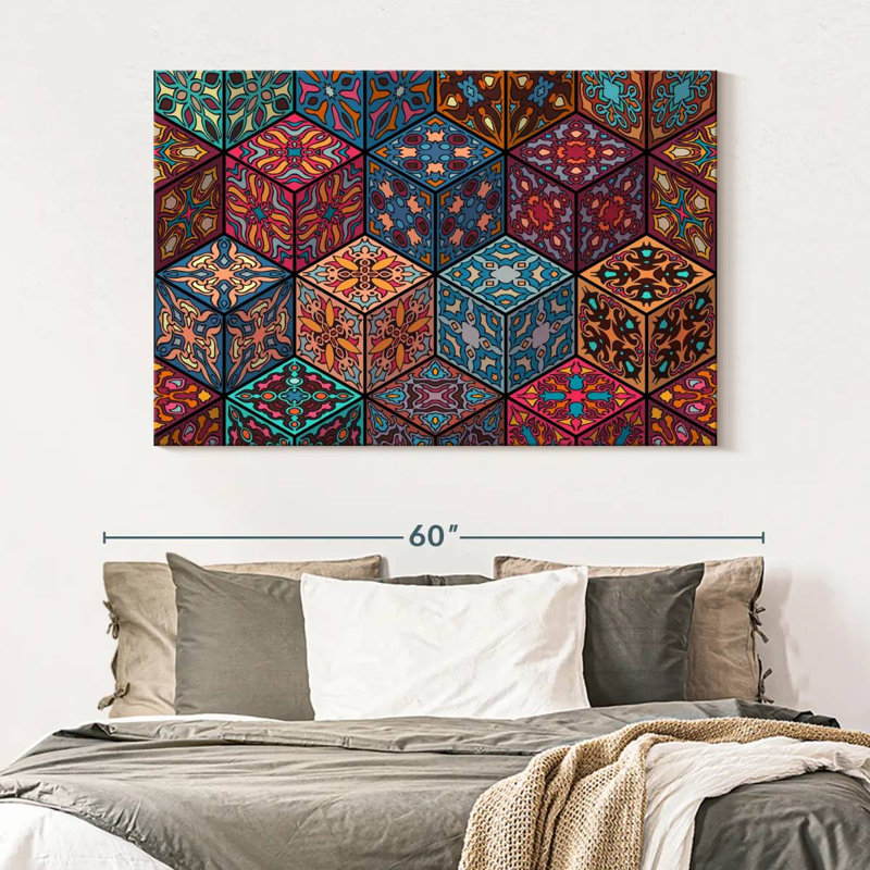 Cubes de mandala Kerner, H 34 po x l 51 po