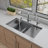 33.86'' L Double Bowl Granite Kitchen Sink-95312610