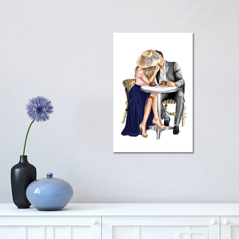 Paris Date by Elza Fouche - Wrapped Canvas Print, 30.48 cm H x 45.72 cm W