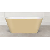 Painted Vetralla 58-3/4" X 29-2/8" Freestanding Soaking Bathtub In Volcanic Limestone With No Overflow Hole