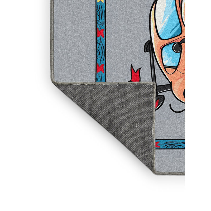 Zoomie Kids Cars Plane Train Kids Rug, Rectangle 2' x 3'