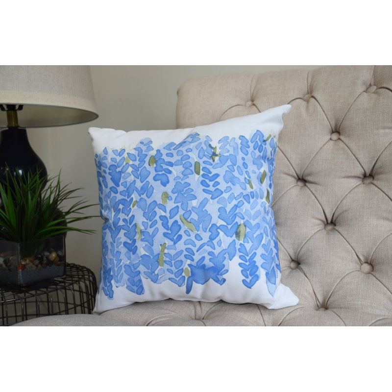 Housse et insert de coussin carré Flower Bell, Bleu clair, 20 po x 20 po, Extérieur