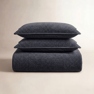 Stone Washed Cotton Velvet Quilt Set