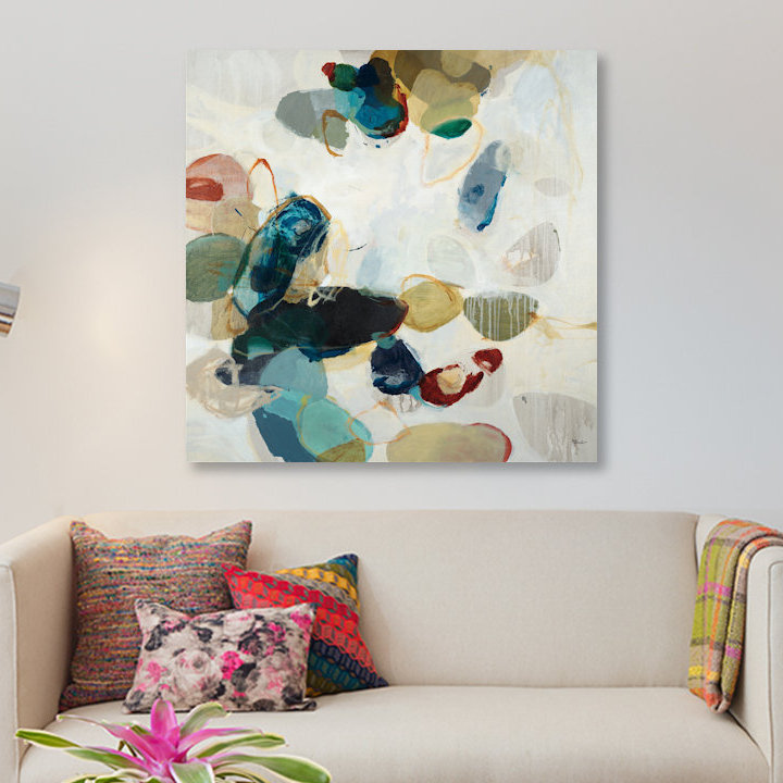 « stone pattern ii », impression sur toile, H 26 po x l 26 po x P 1,5 po, Pas de tapis, Toile tendue
