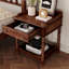 Table de chevet de style rétro avec tiroir et tablette ouverte pour chambre à coucher, table de chevet avec pieds tournés et poignée en métal
