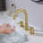 Circular Widespread Bathroom Faucet 3 Hole, 2-handle Bathroom Sink Faucet with Drain Assembly-53136763