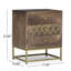 Élégante table de chevet de style Mid-Century moderne avec cadre en fer contemporain au fini bois de manguier avec extérieur