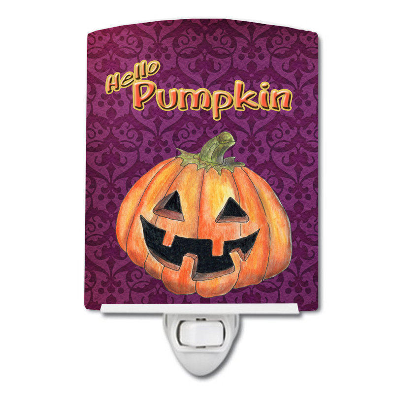 Hello Pumpkin Halloween Ceramic Night Light