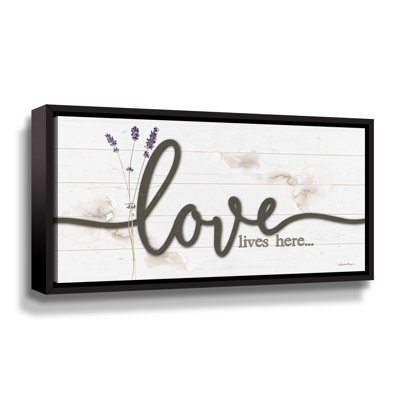 «Love Lives Here», art textuel sur toile