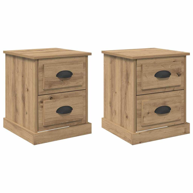 39cm W Manufactured Wood Bedside Table, Artisan Oak