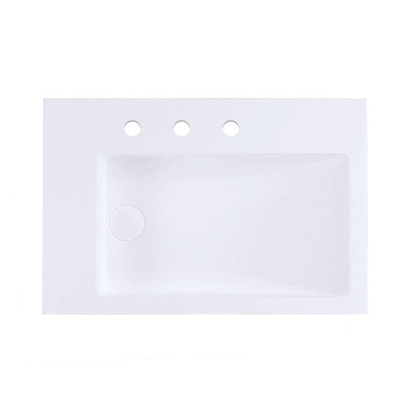 La Scala 23.62'' L Bathroom Sink, Matte White, 8" Centers