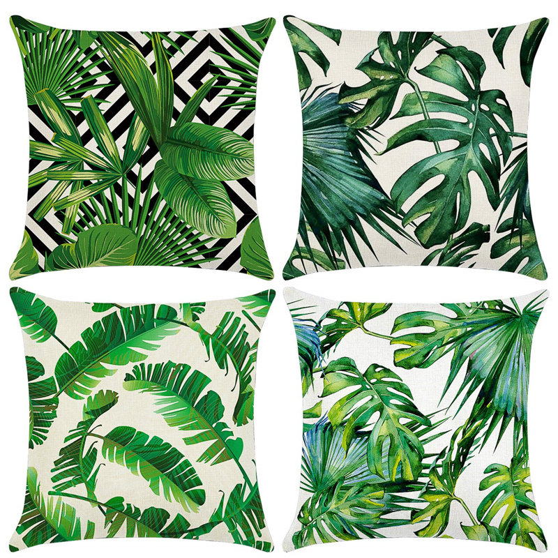 Alliene Green Square Cushion