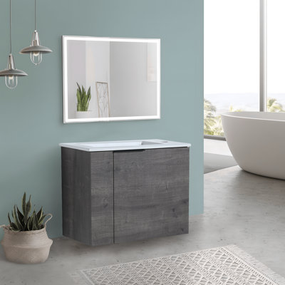 22.02'' Single Bathroom Vanity with Ceramic Top