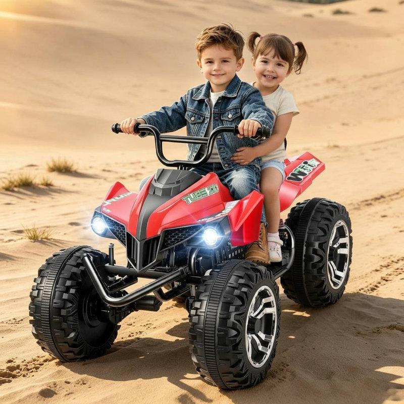 VTT 24 roues 4 roues pour enfants, véhicule tout-terrain 2 places pour les 6 à 12 ans, Bleu