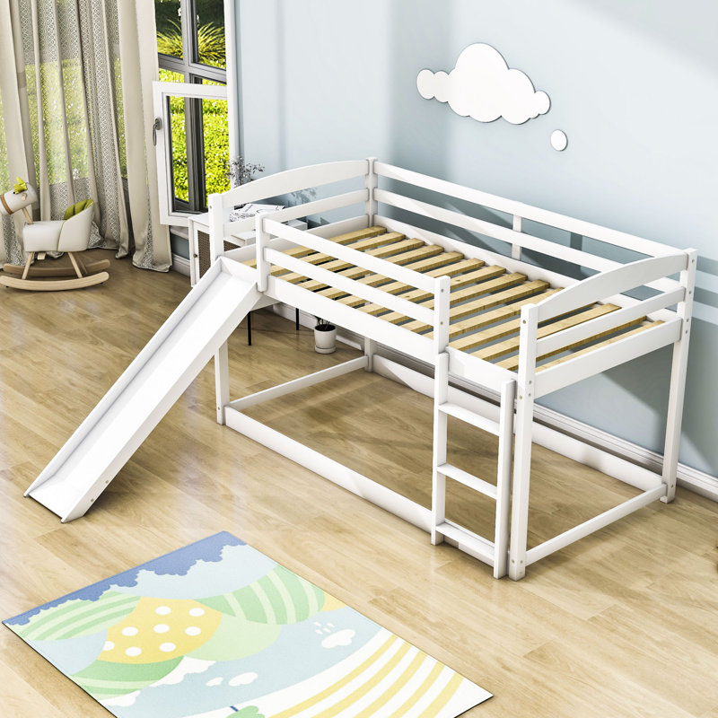Ezykiel Kids Twin Over Twin Bunk Bed, White