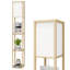 Floor Lamp with 3 Layers Wooden Shelves, Modern 160cm Standing Light Reading Lamp for Living Room-690578466