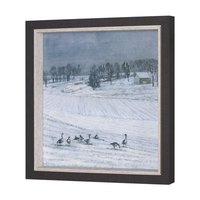 «Winter On The Farm IV» par Studio A, reproduction d'art encadrée à la main