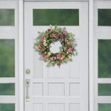 24" Artificial Chrysanthemum And Hydrangea Floral Spring Wreath   
