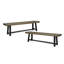 Banc d'extérieur en acacia, finition gris sablé, ensemble de 2-830800023