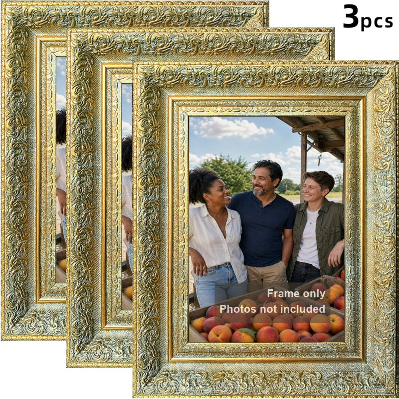 Cadre 3 pièces Cozy Antique Gold pour photos et souvenirs 5 "x 7"