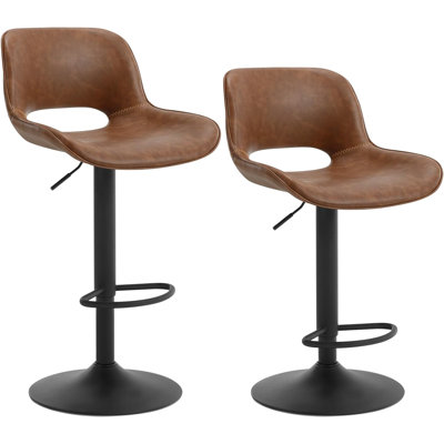 Raekwon Swivel Upholstered Adjustable Height Counter Stool with Metal Frame