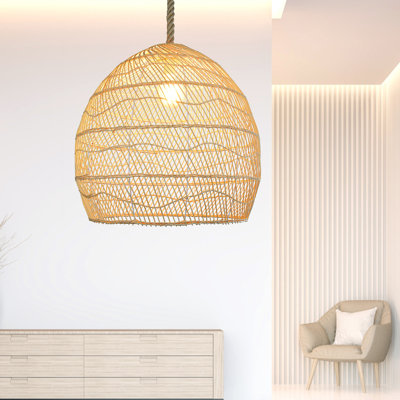 Luminaires suspendus en rotin et osier en bambou, lanterne en bambou pour salon, salon de thé et café
