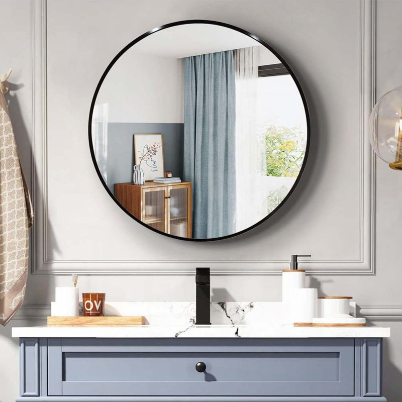 Miroir de salle de bain 39 po, Noir, 36 po x 36 po
