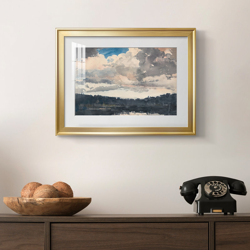 Nuages ​​d'orage (Paysage des Adirondacks) - Winslow Homer - Encadré - Sous passe-partout et encadré sous verre acrylique, Grande œuvre d'art murale pour salon