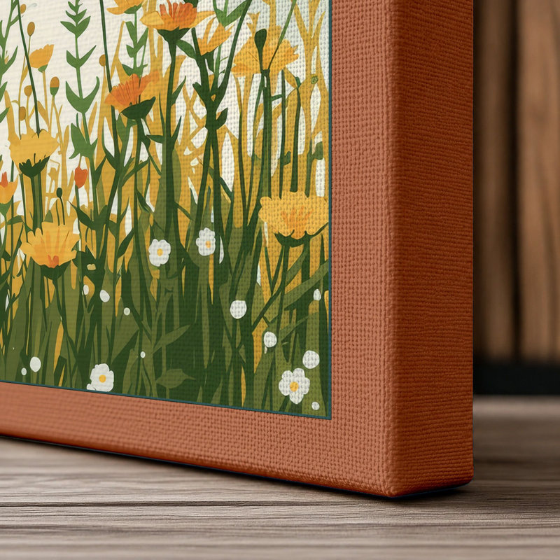 Summer Meadow Modern - Wrapped Canvas, 18x12 - 45.7 x 30.5 cm, Terracotta Border