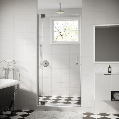 Flex X 36 - porte de douche pivotante sans cadre 39 x 72 po Flex X Duo de 3/8 po et 5/16 po en verre trempé transparent