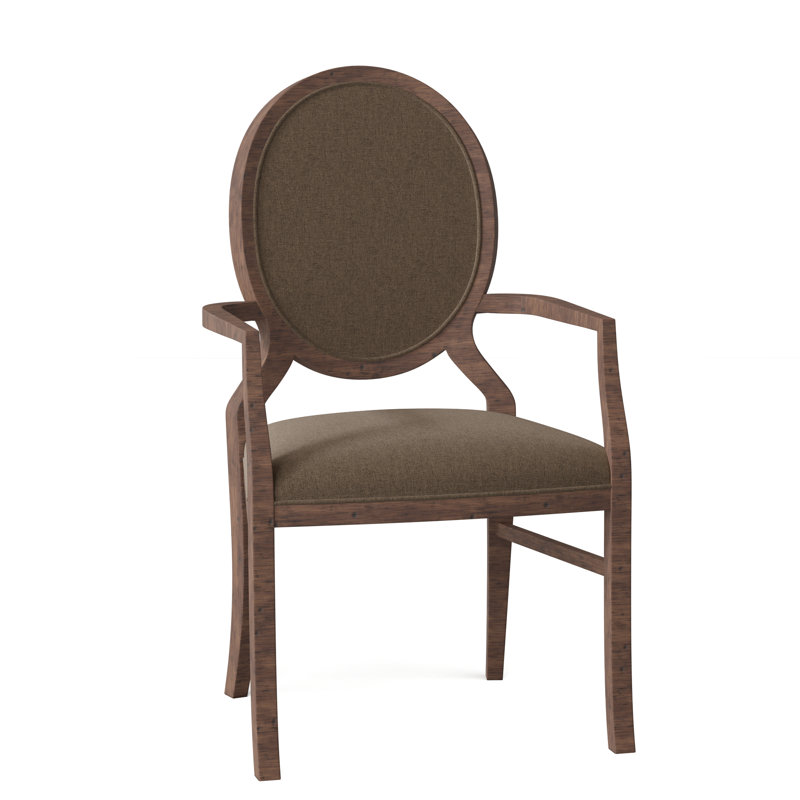 Martine Upholstered King Louis Back Arm Chair, Tobacco, 9818 Snow