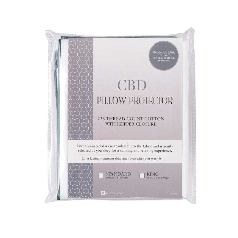 CBD Infused White Cotton Standard Pillow Protector