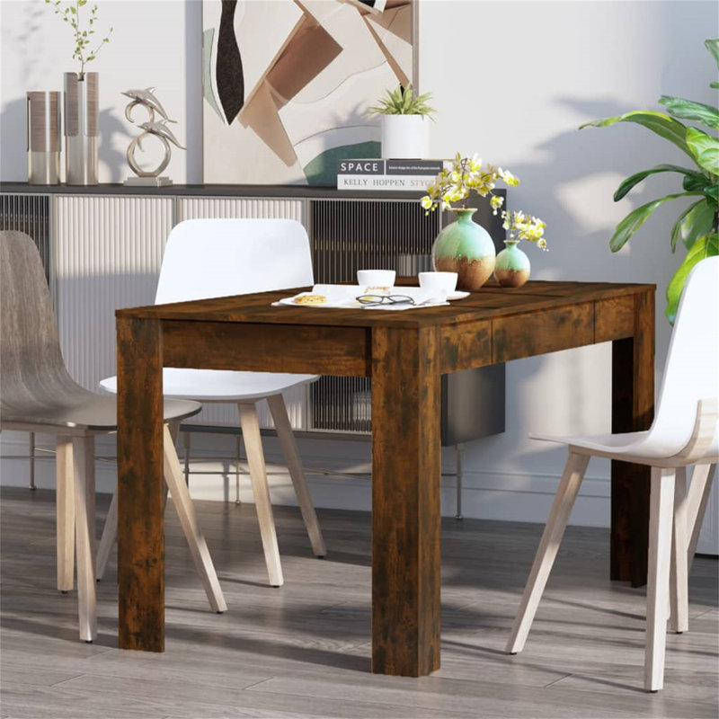 Calum Dining Table, Brown, white and pink