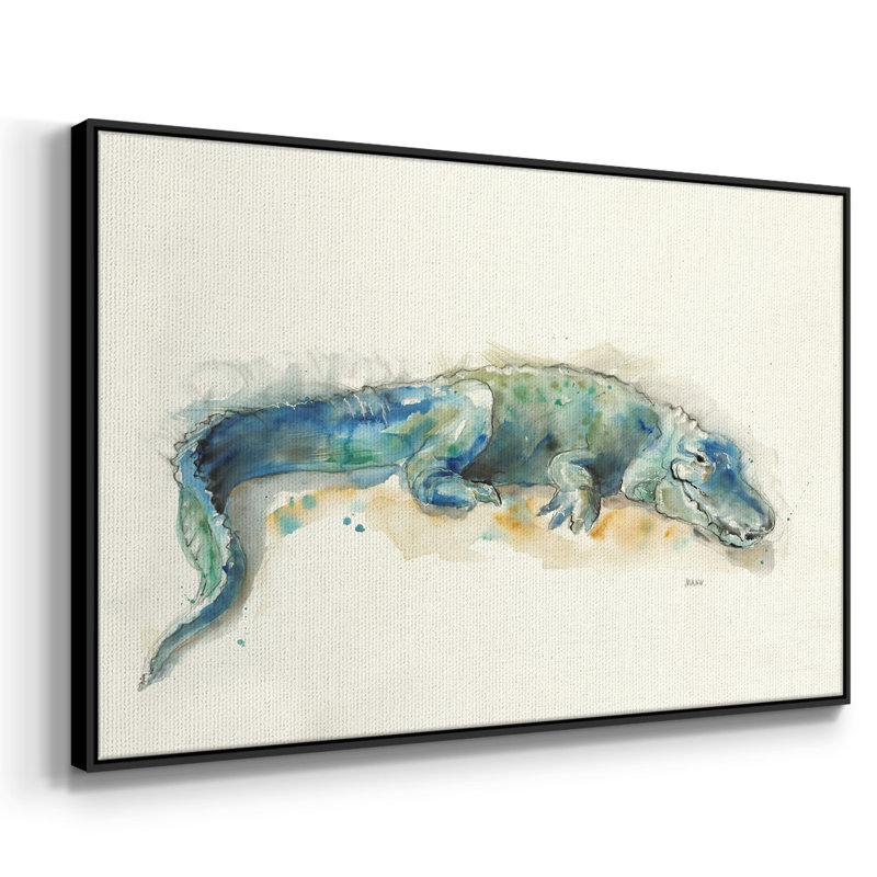 " Alligator ", 17" H x 25" W x 2" D, Black Closed Corner Framed Canvas
