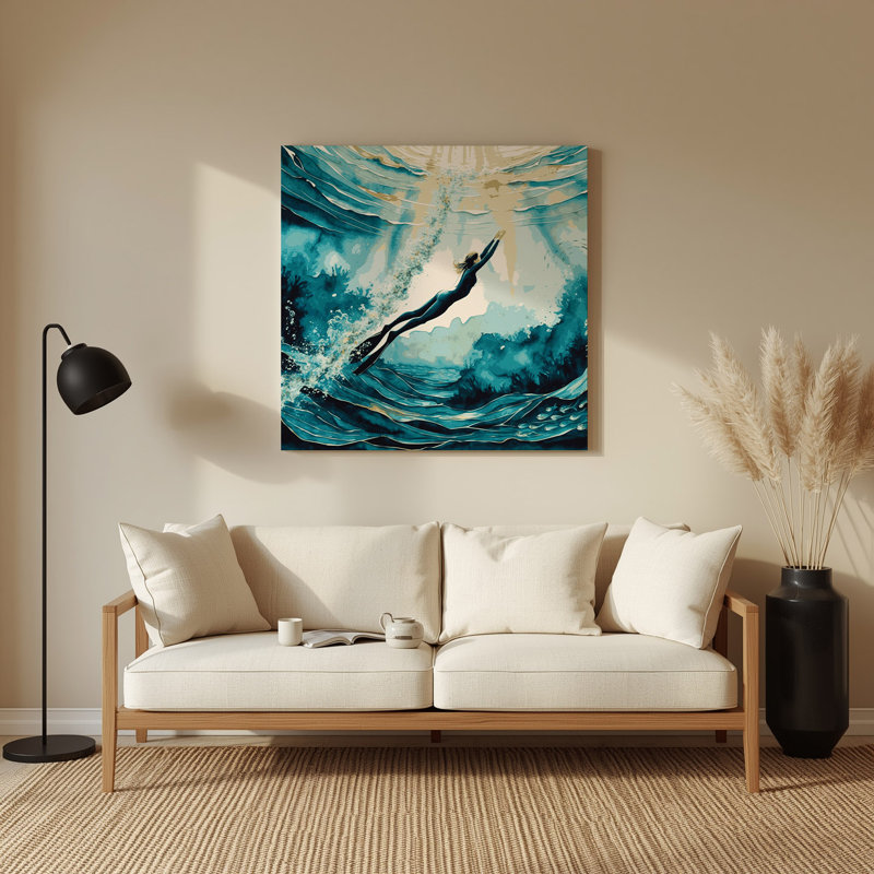 Art mural en métal Sports Freediving, 12" H x 12" W