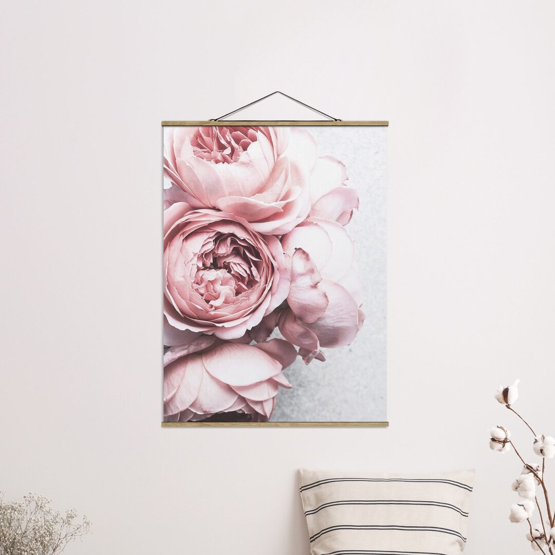 Fotodruck Rosa Pfingstrose Blumen Shabby Pastell