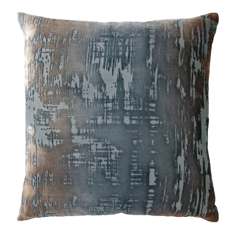 Square Pillow Cover & Insert, Gunmetal, 22"H x 22"W