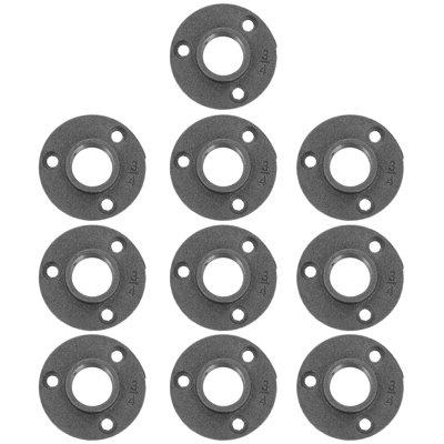 10Pcs Floor Flange Fixed Base Malleable Decorative Cast Iron Pipes Fittings