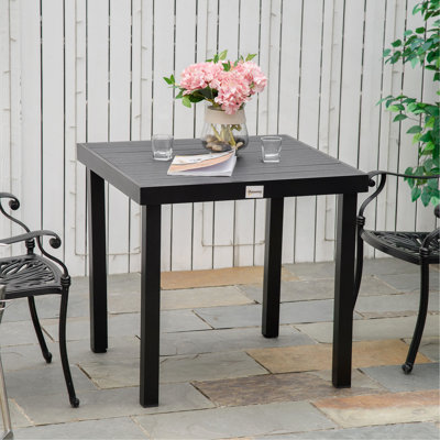 Table de salle à manger d'extérieur pour 4 personnes, carrée, pieds en aluminium pour jardin, pelouse, patio