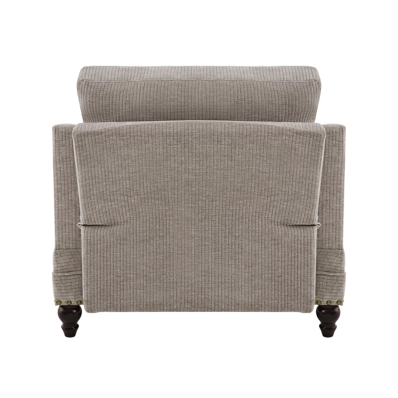Chaise longue rembourrée avec dossier réglable Aglaea, Chenille brun cendré