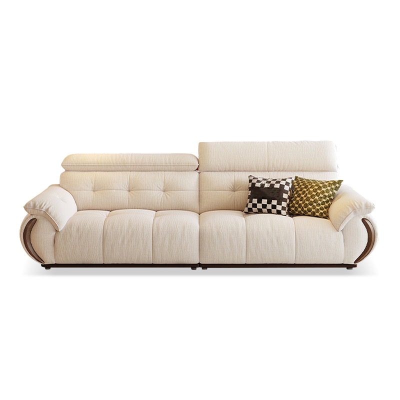 Beige Chenille Modular Sofa, 38.58" H x 110.24" W x 37.8" D, Beige