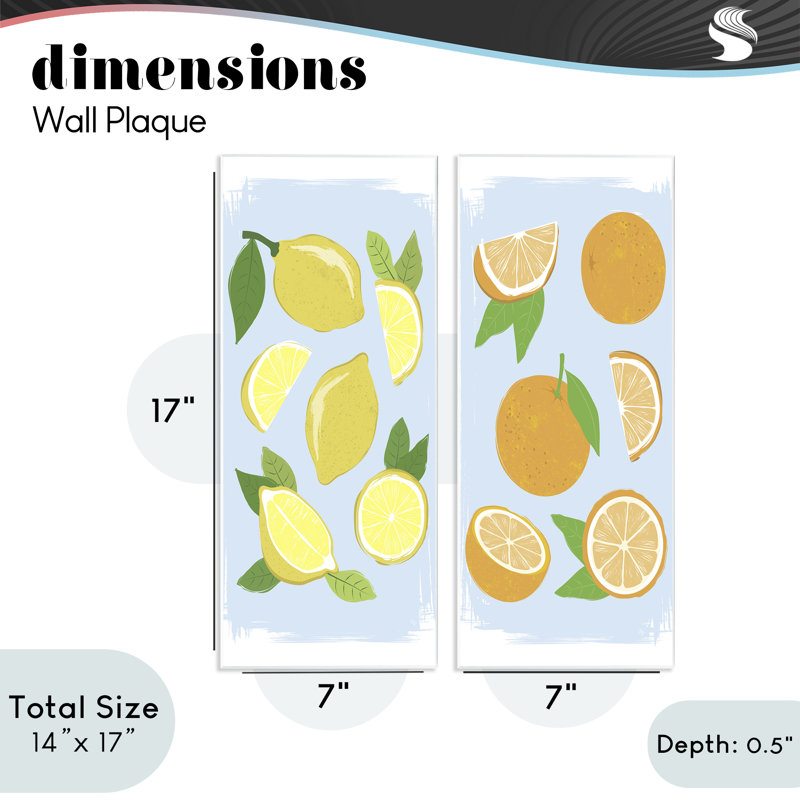 Ensemble de 2 plaques murales pastel aux agrumes d'été, design par Martina Pavlova