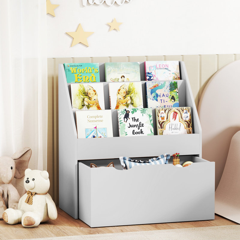 70cm H X 62.5cm W Kids Bookcase, Grey