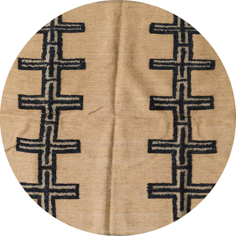Tapis décoratif multicolore à motif abstrait, Rond 6 pi